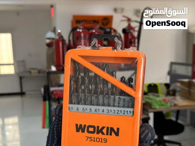WOKIN 19PCS HSS TWIST DRILL BITS SET 19 رأس مثقاب حلزونية من الفولاذ متوفرة مع سياب للتجارة.