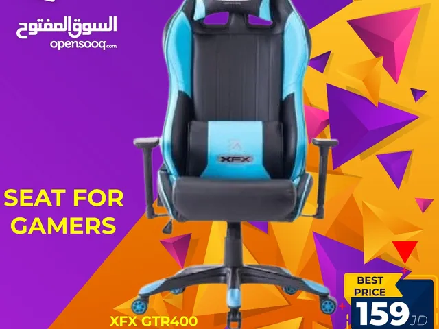 كرسي GAMING CHAIR HIGH Quality  من شركة XFX باللون الأزرق والأسود
