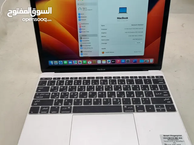 MacBook Core-M3 12 " Ram 8GB,SSD 256GB