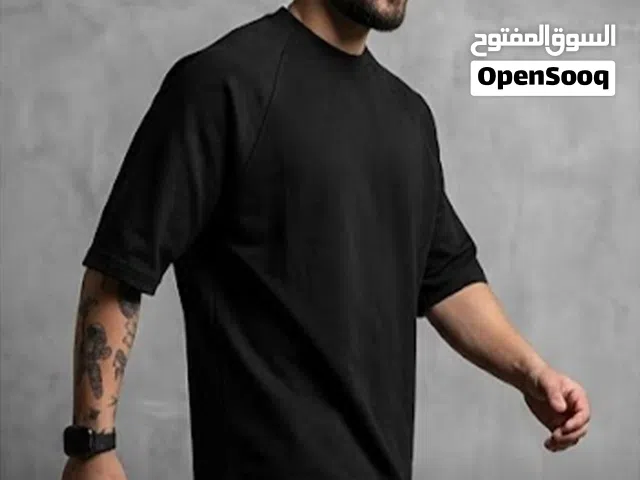 التيشرت البيزك الاسود مقاس إكس لارج