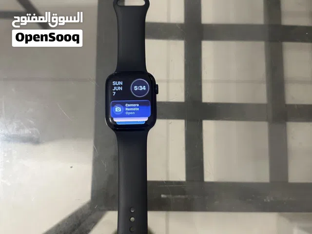 Apple Watch series 8 . 45mm Case with navy blue band.