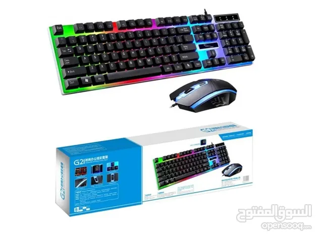 لوحة مفاتيح ألعاب LED مع ماوس باللون الأسود Led Gaming Keyboard With Mouse Set Black