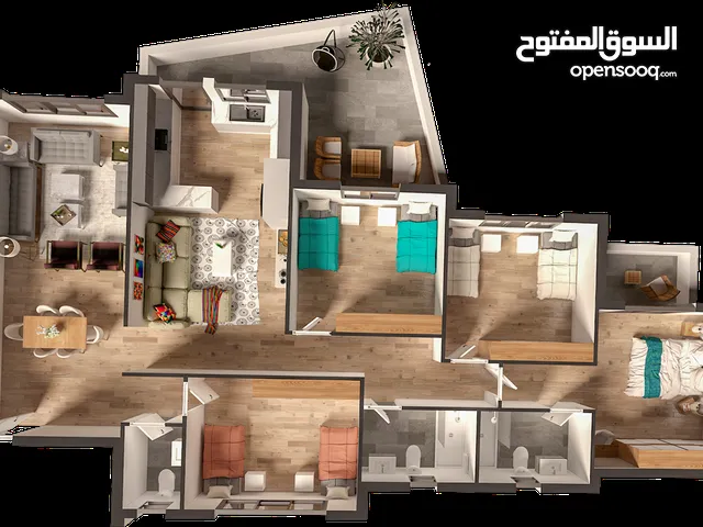 شقة 196 متر, 4 غرف نوم للبيع في منطقة الطيرة بالقرب من مطعم لازورد, شقة مع ترس باطلالة لا يمكن حجبها