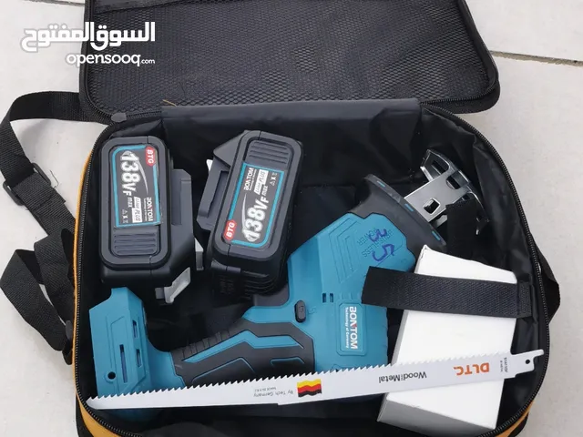 منشار ترددي بطارية لاسلكي شرش اصلي بدون فحمات بطاريتين حجم كبير شفرات قص خشب عظم