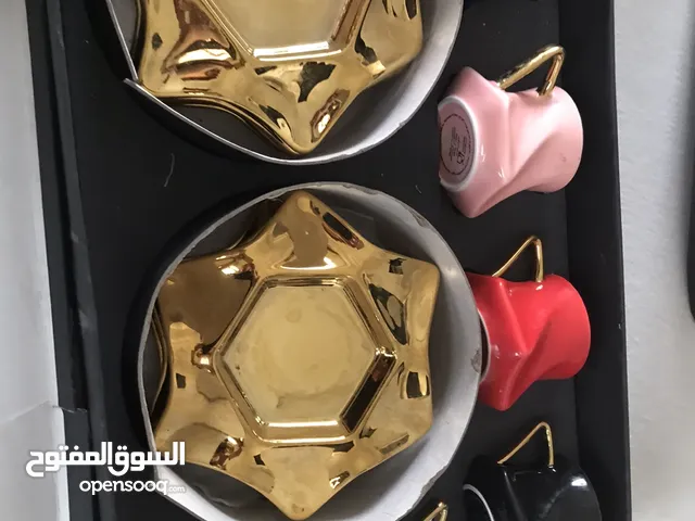 صينيه وفناجين قهوه ستايل مميز ذهبي