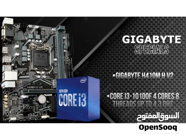 INTEL CORE i3 10100F 4 CORES 8 THREADS BUDGET GAMING CPU + GIGABYTE UD H410M V2 MOTHERBOARD BUNDLE