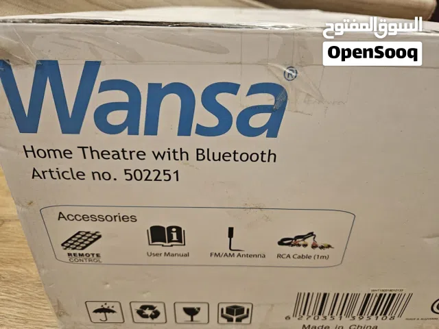 NEW Sealed Wansa 5.1 Channel Bluetooth Home Theatre 185W مسرح منزلي ونسا 5.1 بلوتوث جديد بالكرتون
