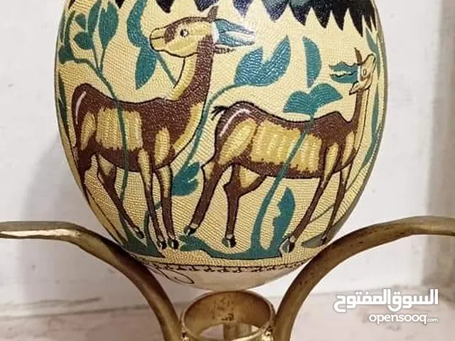 بيضه نعامه رائعه الجمال تحفه فنيه رسم يدوي .الرسم بلتنقيط