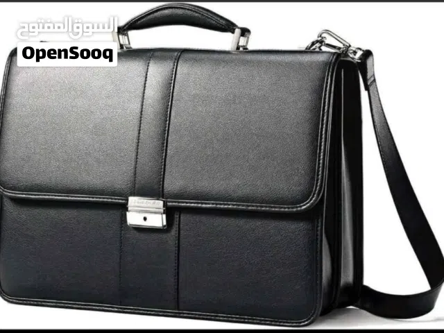 Samsonite Leather Flapover Briefcase شنطه سامسونيت جلد طبيعي