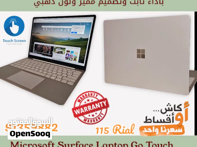 Microsoft Surface Laptop Go جهاز أنيق وخفيف، مناسب للدراسة والعمل اليومي، بأداء ثابت وتصميم مميز.