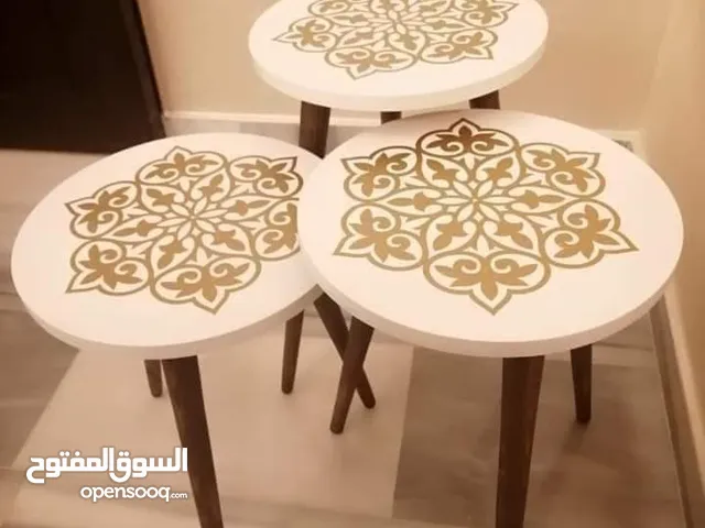 طاولات سرفيس 3 قطع ب 15 دينار الاطقم pvc حراري مقاوم للمي والرطوبه الخدوش ومكفولين سارع بالطلب .