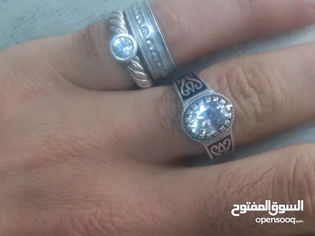 خاتم عدد 2 وذبلةوسبحة  وخاتمين حجر سيانييت راقي فضه 925