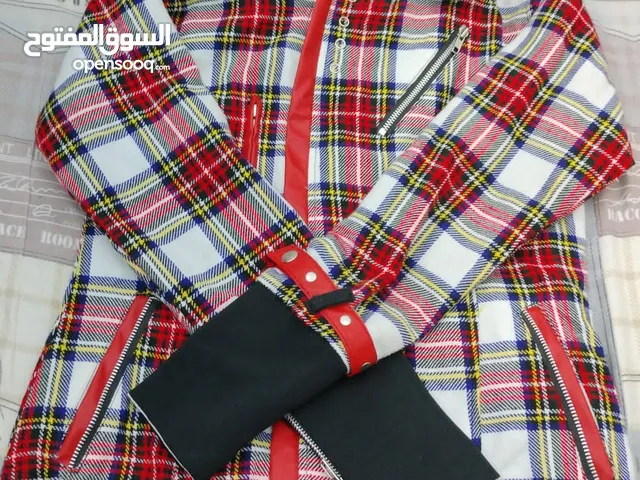 stripes jacket white and red