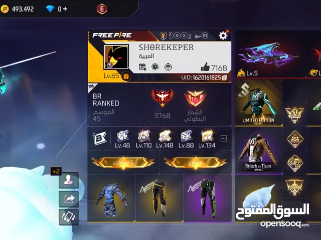Free Fire Accounts and Characters for Sale in Irbid