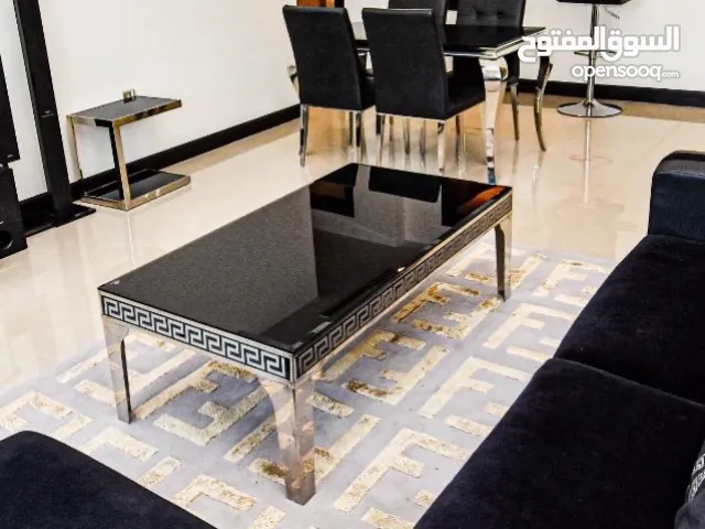 Brand New Black Glass Fendi Table for Sale