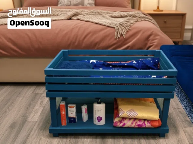 سرير اطفال طول متر عرض 60 سانتي مع مكان للتخزين  خشب طبيعي كامل مع لحاف وجهيين والدي وبنااتي