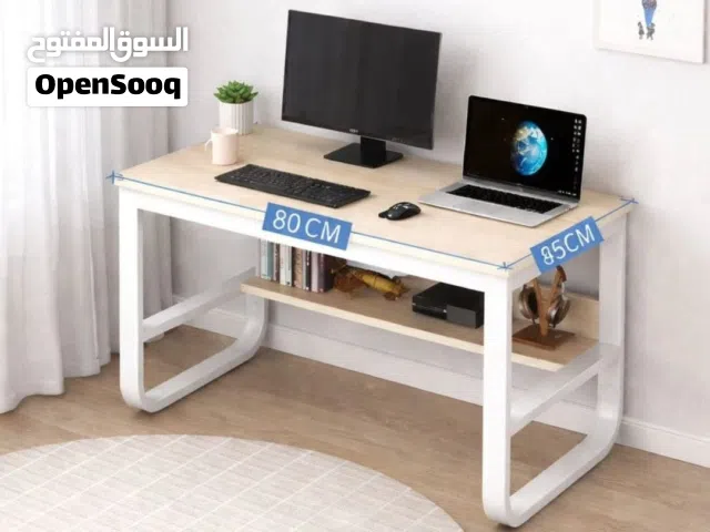 ميز دراسي خشبي هيكل حديد، توصيل مجاني