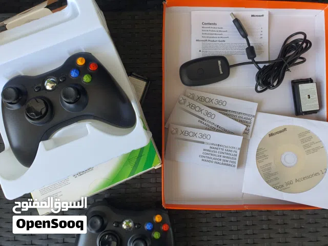XBOX 360 wireless reciever + controller in package  مستقبل اكس بوكس لاسلكي مع يد تحكم بالعلبة