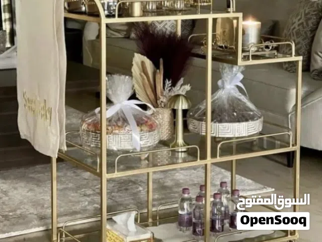 عربه الضيافه تتوف تتوفر اسود ذهبي رصاصي
