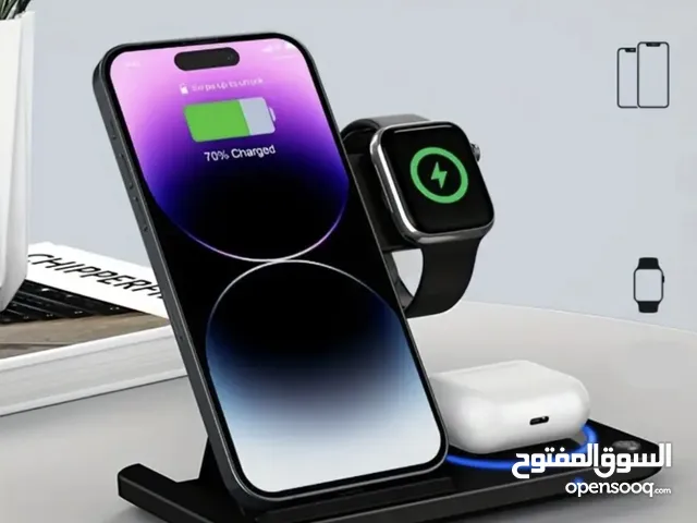 شاحن 3in1 بشحنلك تيليفونك وساعتك وسماعتك لا سلكيا
