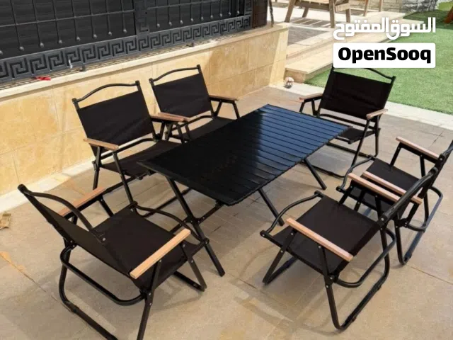 طاولة الرحل مع 6 كراسي قابلة للطي