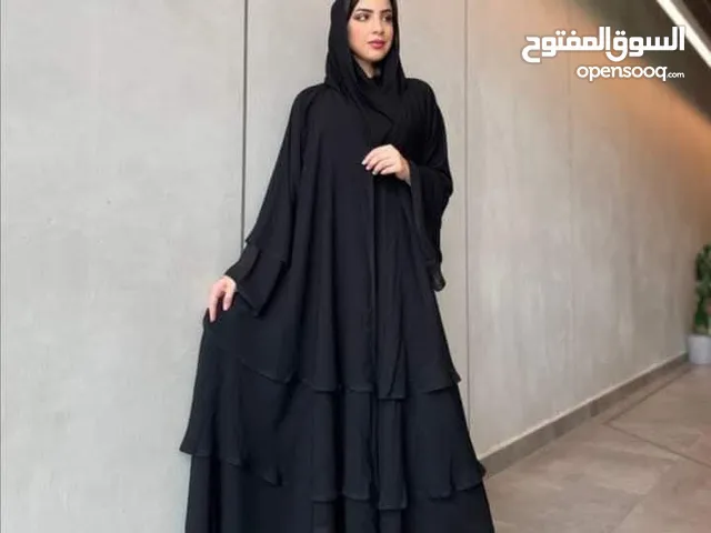 عباي شيفون طبقات فري سايز ل وزن 90 شامل شال