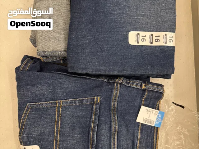 جنز حبتين مقاس L لون ازرق غامق جديد مع الكيس/Jeans size L dark blue color new with bag Two pills