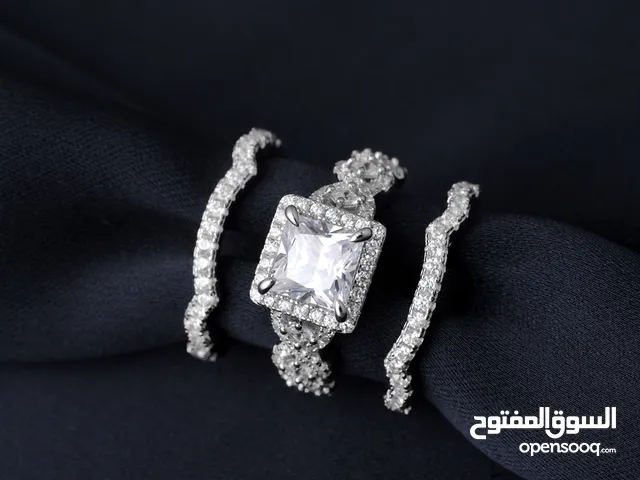 خاتم زواج مصنوعة من فضة استرليني أنيق جداا
