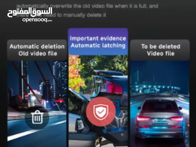 كاميرا سيارة 2  قنوات - 1080P أمامي و480P خلفي، شاشة IPS 5.08 سم، رؤية ليلية، مستشعر G، WDR، تسجيل د
