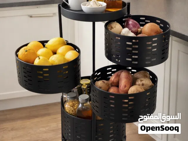عربة تنظيم معدنية دائرية 4 سلات