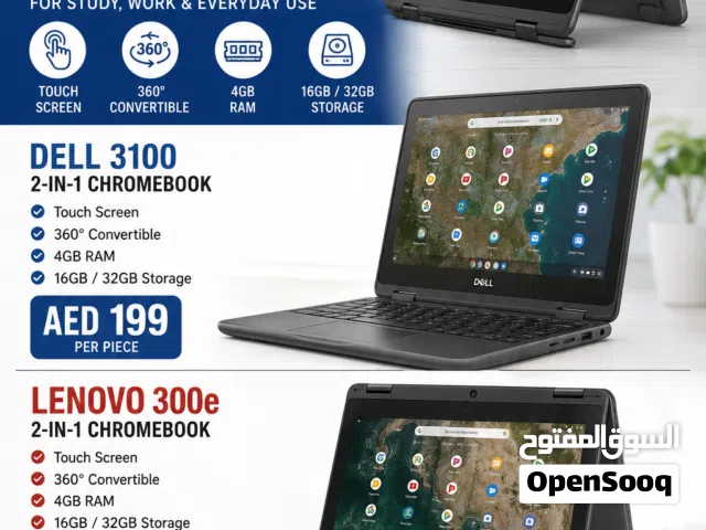 Dell & Lenovo Touchscreen • 360° Convertible • Chromebook