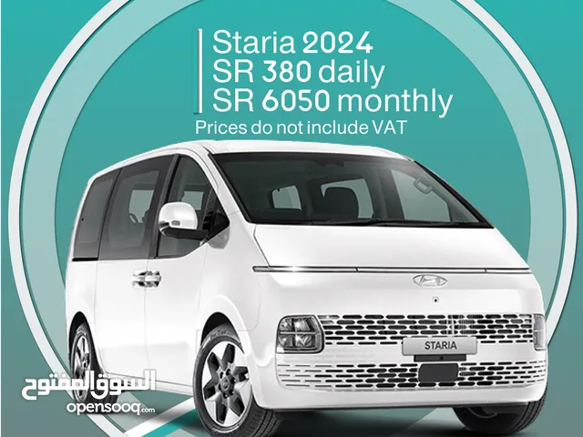 Hyundai Staria 2024 for rent (9 seater)
