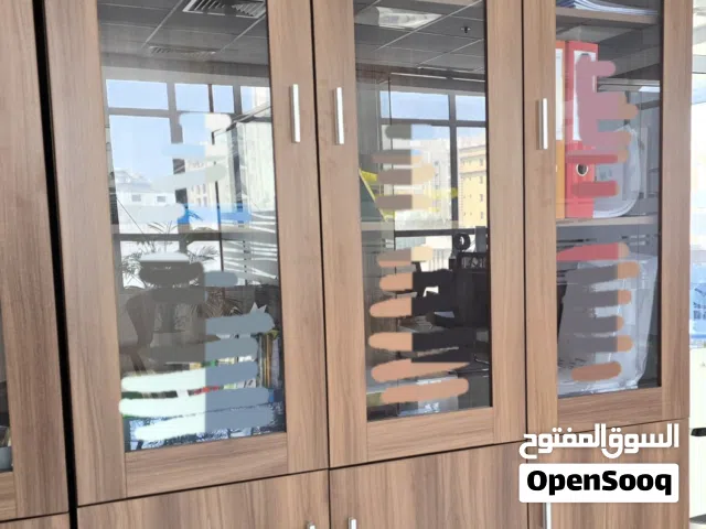 Wooden Glass-Front Cabinet for Office or Bookcase