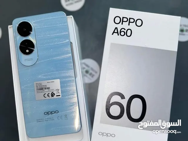 مشغل ايام oppo A60 رام 16 جيجا 256 أغراضة والكرتونه الأصلية مكفول بالشركة سنة متوفر توصيل