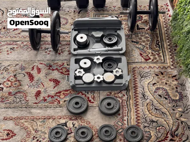 بنش و عقله و دنابل اربعة مع اوزان 140kg وبار ورولر تمرين معدة