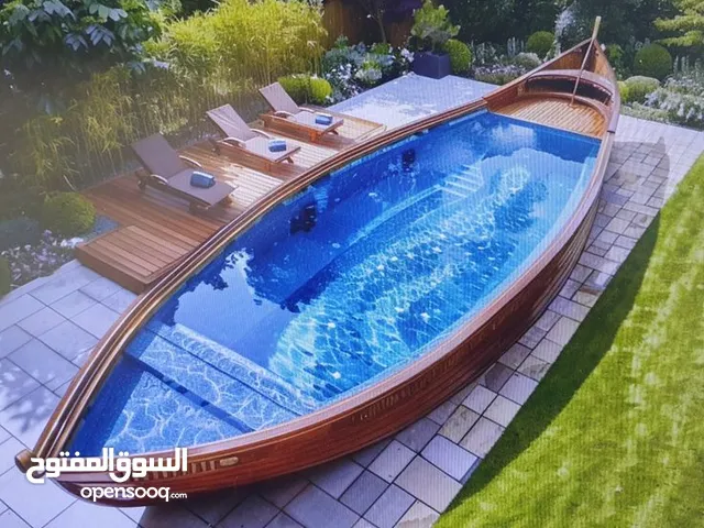pool boat fiber and wood