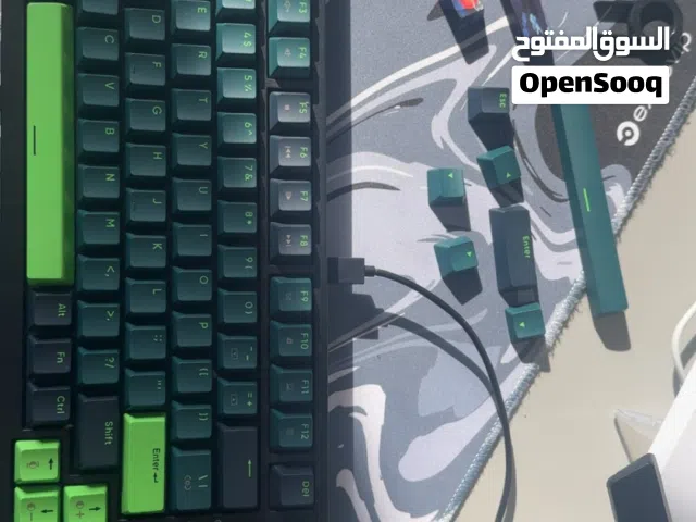 Forest/lime green Mechanical keyboard- with designed keycaps