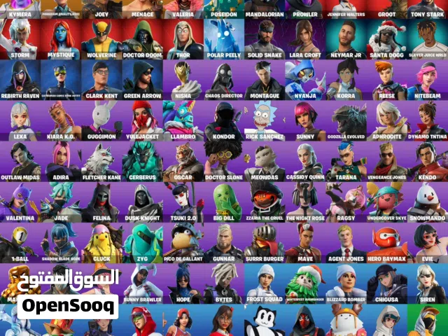 3 حسابات فورتنايت قوية قيمتهم في السوق اكثر من 500$ كل حساب فيه العاب قويه ومطلوبه داخل ايبك جميز