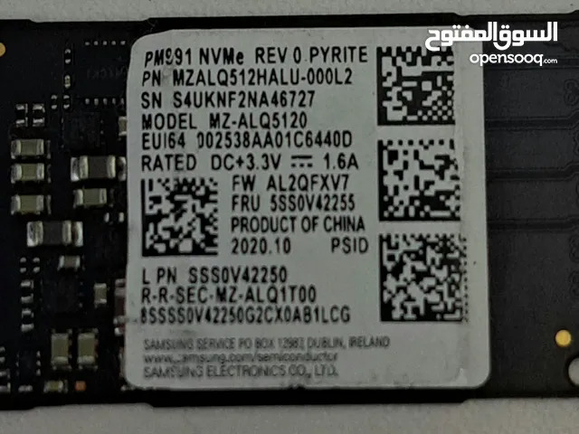 Samsung 512GB M.2 Nvme SSD 2242 Size
