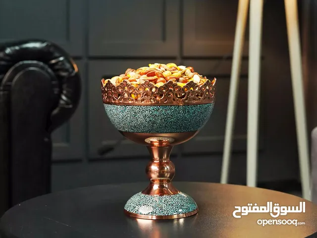 copper and turquoise Nut Bowl  وعاء الجوز