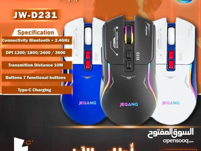 ماوس جيمنغ مميز شحن سريع Jeqang JW-D231 Mouse Wireless 2.4G RGB 3600DPI Type-C Charging