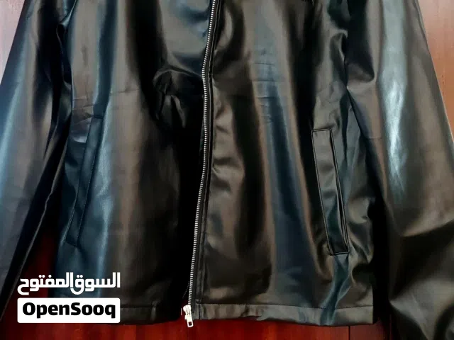 جاكيت جديد غير مستعمل SHEIN جلد اسود قياس ميديوم
