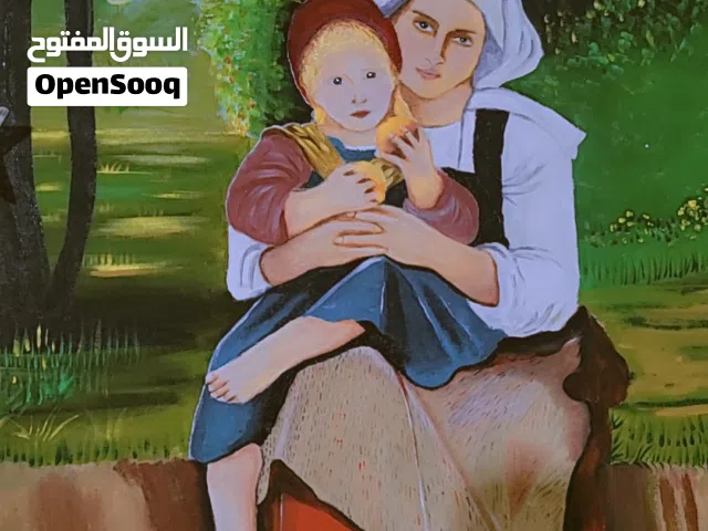 لوحات زيتي حجم 3×4 ولوحه الفرس متر في 80  ولوحه الفن الأوربي متر ×60 للبيع