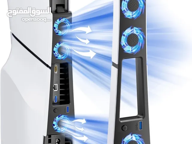 Cooling fan PS5 Slim نظام تبريد هادئ و صامت مع 3 مراوح مبرد مع إضاءة 5 volts AC