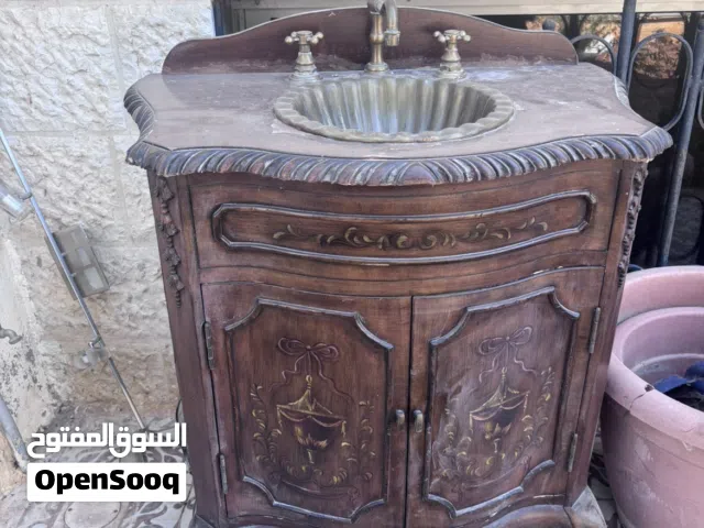 مغسلة أنتيك خشب للحدائق او للحمامات الكلاسكيه (ضيوف) مع خزانه تحتيها
