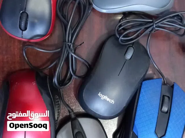 ماوس او فارة مستعمل وجديد فحم بدون غلاف عدد 6، اثنان منهم واير واربعة ماوس بدون واير