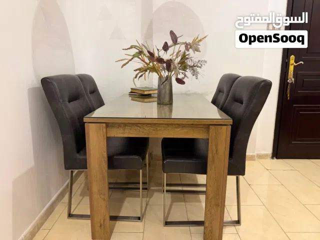 Dining Table with 4 Chairs + Custom Glass Top for Sale..