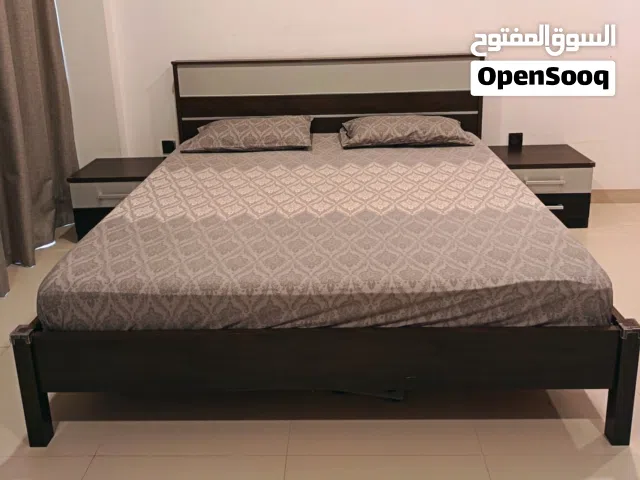 King Size Bed + 2 Matching Side Tables (without Mattress)