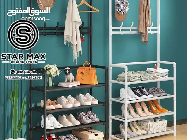 شماعةملابس+رفوف احذية 2 في 1 قابل للطي 4دور