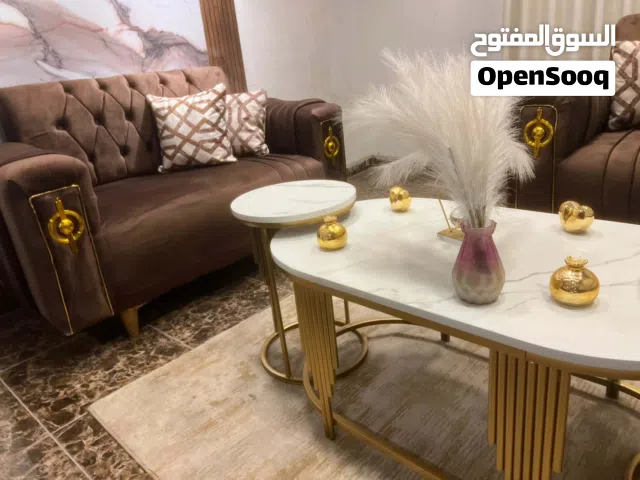 طقم كورنر ستايل تركي 9مقاعد خشب لاتيه وسويد و قماشة لينون تركي بني سفنج ضغط عاليه وعليه طبقة بليس